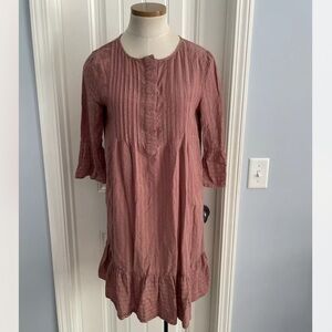 Ella Mara Small Rose Pink Dress Peasant Cottage Core Lagenlook